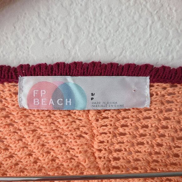 Free People FP Beach US Size S Love Me Long-Sleeve Fauxchet Stripe Top - Picture 7 of 11